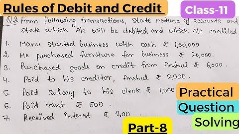 Practical Question Solving📚| Rules of Debit and Credit| Class-11th @KRinstitute02#account #study📚🔥