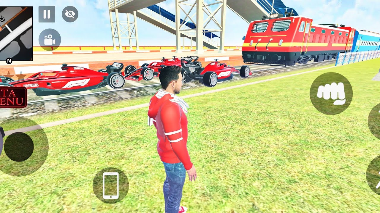 Ferrari F1 Cars vs Indian Train on Tracks - Theft Auto Simulator - Android Gameplay 