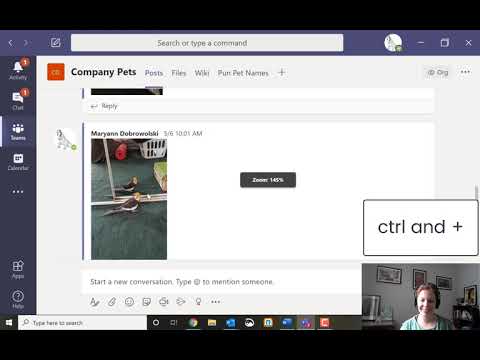 Video Microsoft Teams keyboard shortcut to zoom in and out - youtube