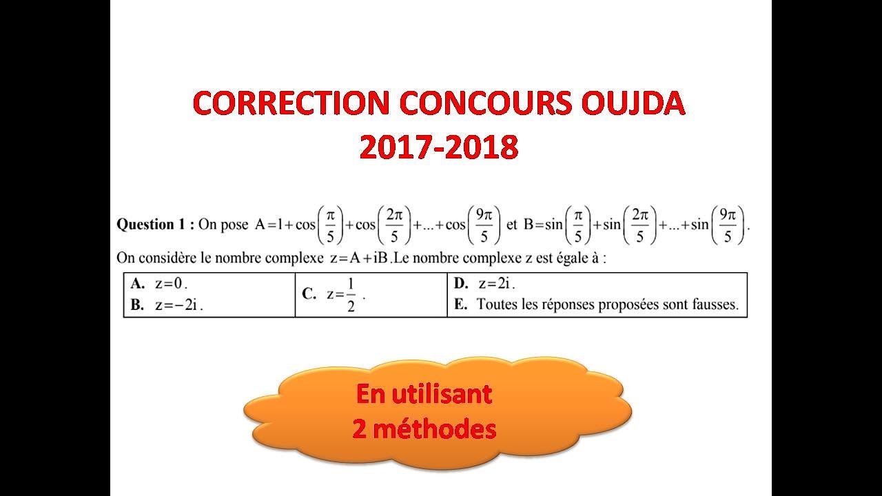 Correction Concours de Médecine Oujda 2017-2018 - Question 1