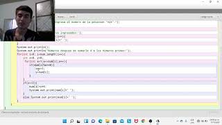 Imprimir un número primo con arreglos en java