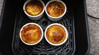 QUICK AND EASY EGG BREAKFAST MUFFINS IN THE AIR FRYER / HEALTHY MEAL PREP  IDEAS / AIR FRYER RECIPES