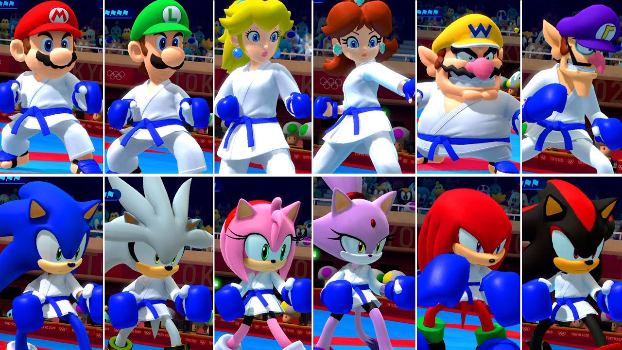 Mario & Sonic at The Olympic Games Tokyo 2020 - All Super Strikes (Boxing, Karate, Fencing)
