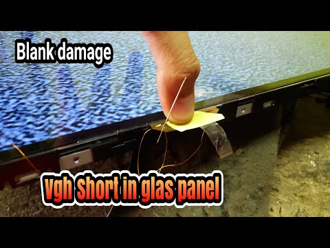 Experiment # Service Panel LCD TV Short Circuit In Glass # blank damage