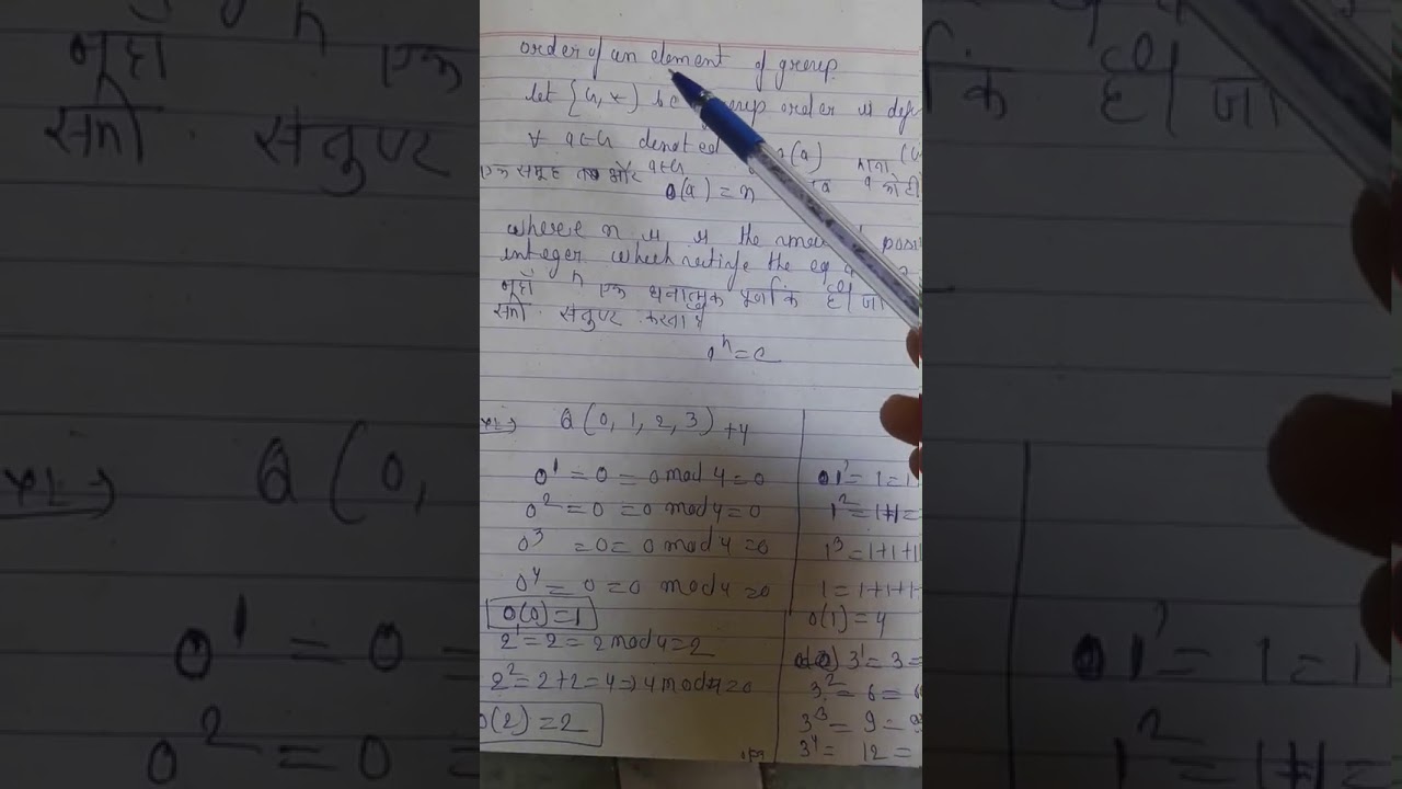 bsc 2 nd year order of an element