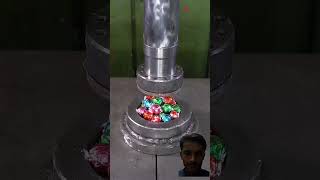 Candy vs. 150 ton hydraulic press 🫣 #hydraulicpress #crushing #satisfying #viral#youtubeshorts