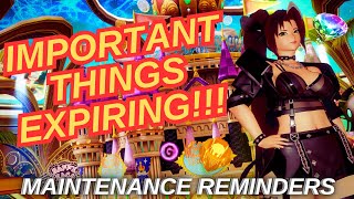 [PSO2 NGS] Do This Before Maintenance! - Reminders For Things Expiring On 7-16-2024