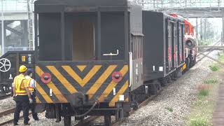 台鐵 7802次 散裝貨列 本務R37柴電機車 回送R153柴電機車 聯掛守車 / TRA EMD G12+G22-CU leading manifest train,coupling caboose