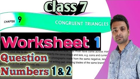 D.A.V. Math | Class 7 | Chapter 9 | Congruent Triangles | Worksheet 1 | Qn. 1-2 | Art Of Mathematica