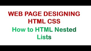 Nested List in HTML