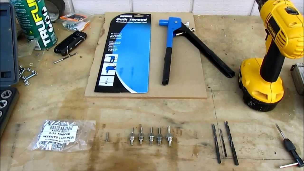 Surebonder Threaded Insert Tool Set - 5 Size Mandrels For Metal, Plastic & Fiberglass Installation