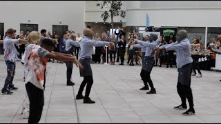 EPIC Zombie Flash Mob in Office Building for Halloween!
