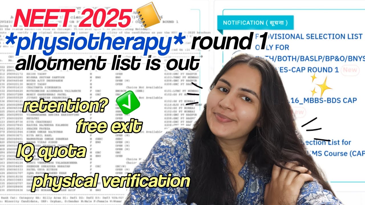 *round 1*  SELECTION LIST released 📋 | what to do next for *PHYSIOTHERAPY* ADMISSION✨ neet 2025