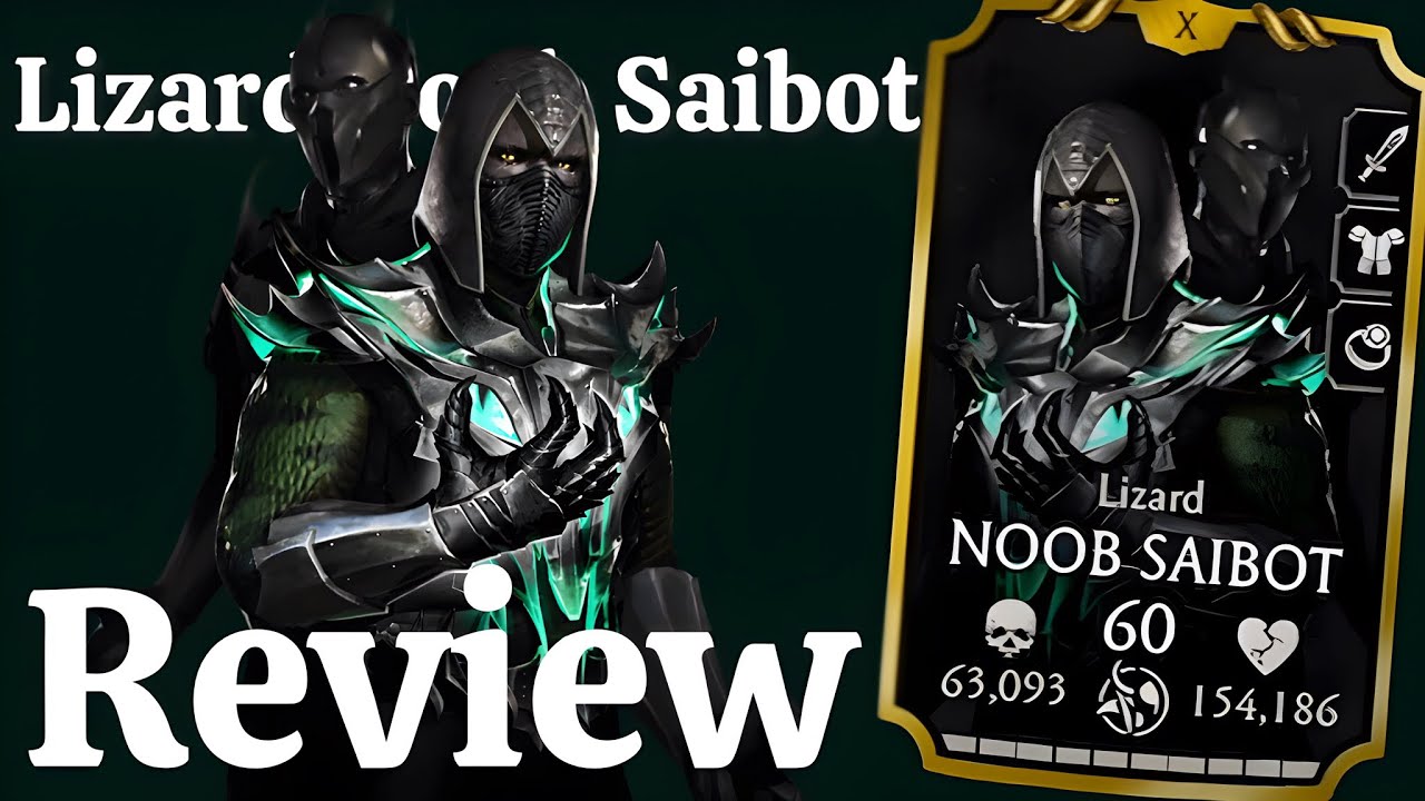 Lizard Noob Saibot Stats, Passive, Special Attacks\ Fatal Blow, Taunts & Victory Stance in MK Mobile