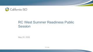 May 20, 2026 - RC West Summer Readiness Public Session