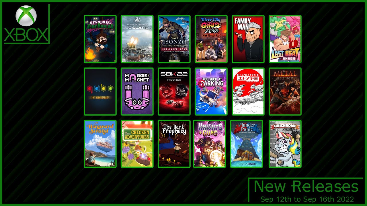 New Xbox Games for September 12th to 16th 2022
