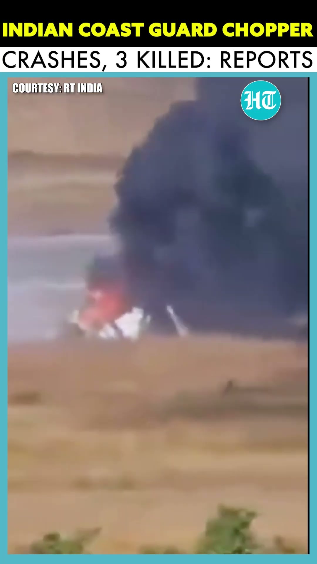 Indian Coast Guard Chopper Crashes During Training Sortie In Gujarat #ytshorts