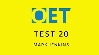 Mark Jenkins OET 2.0 listening test  listening with answers. #OET #oet listening