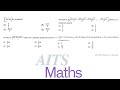 🚀 FIITJEE AITS 2025📚 Part Test – Mains | Mathematics (Continued)
