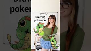 DRAWING POKÉMON EP#0010 🐛💚 #caterpie #bugtype #pokemon #Pokémon #viral #egirl #cute #drawing #art