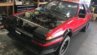 AE86 Project Phoenix Ep.6: Stripping Engine Bay!
