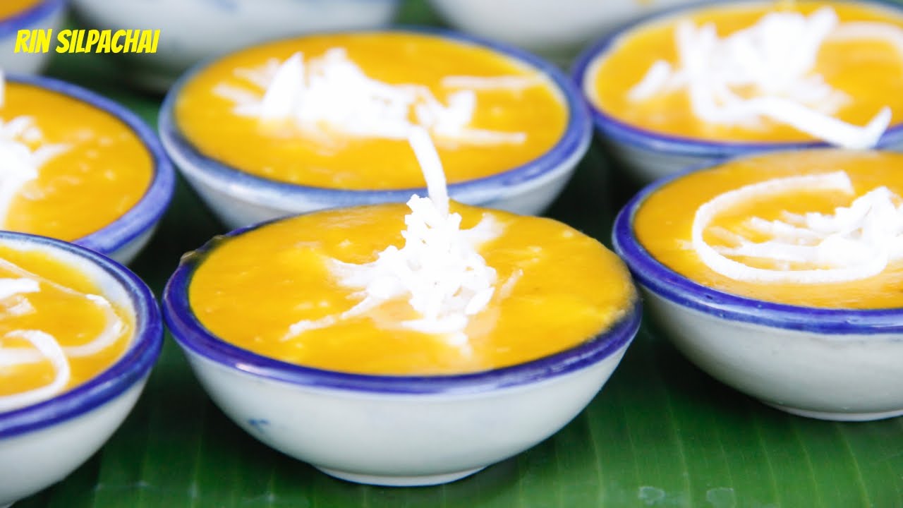 How to make Thai Pumpkin Cakes ขนมฟักทอง 泰式南瓜糕