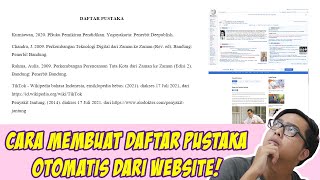 Cara Membuat Daftar Pustaka Otomatis Dari Website!