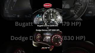 Bugatti Chiron vs Dodge Demon SRT #automobile #cars #acceleration #dragracing #supercars #musclecar