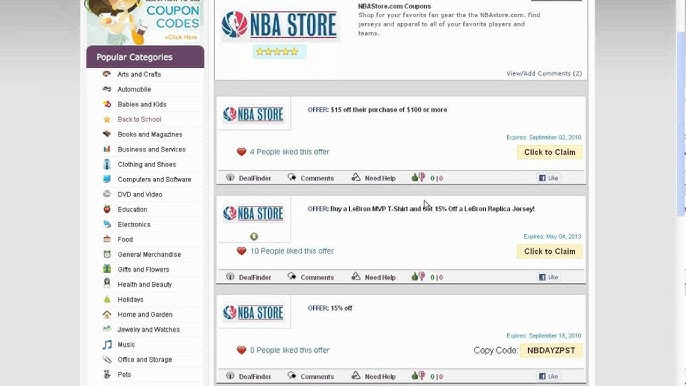 NBA Store Coupons, Promo Codes, Discounts