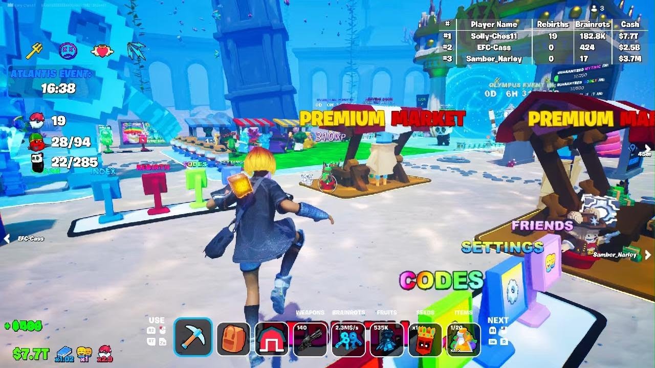 Solly_says plays Fruits vs brainrot Admin Abuse pt2 with his freind / Atlantis event