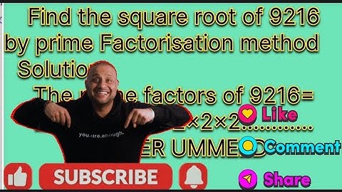 🤔SQUARE ROOT OF 9216 BY PRIME FACTORISATION METHOD|NEW SYLLABUS#ncert #cbse#viralvideo#careerummeed✨