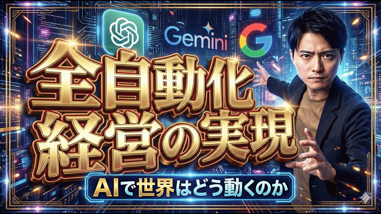 【2025年】AI最終結論。2026年に乗り遅れないための必須知識。Googleが描く社員ゼロの世界が到来か！？
