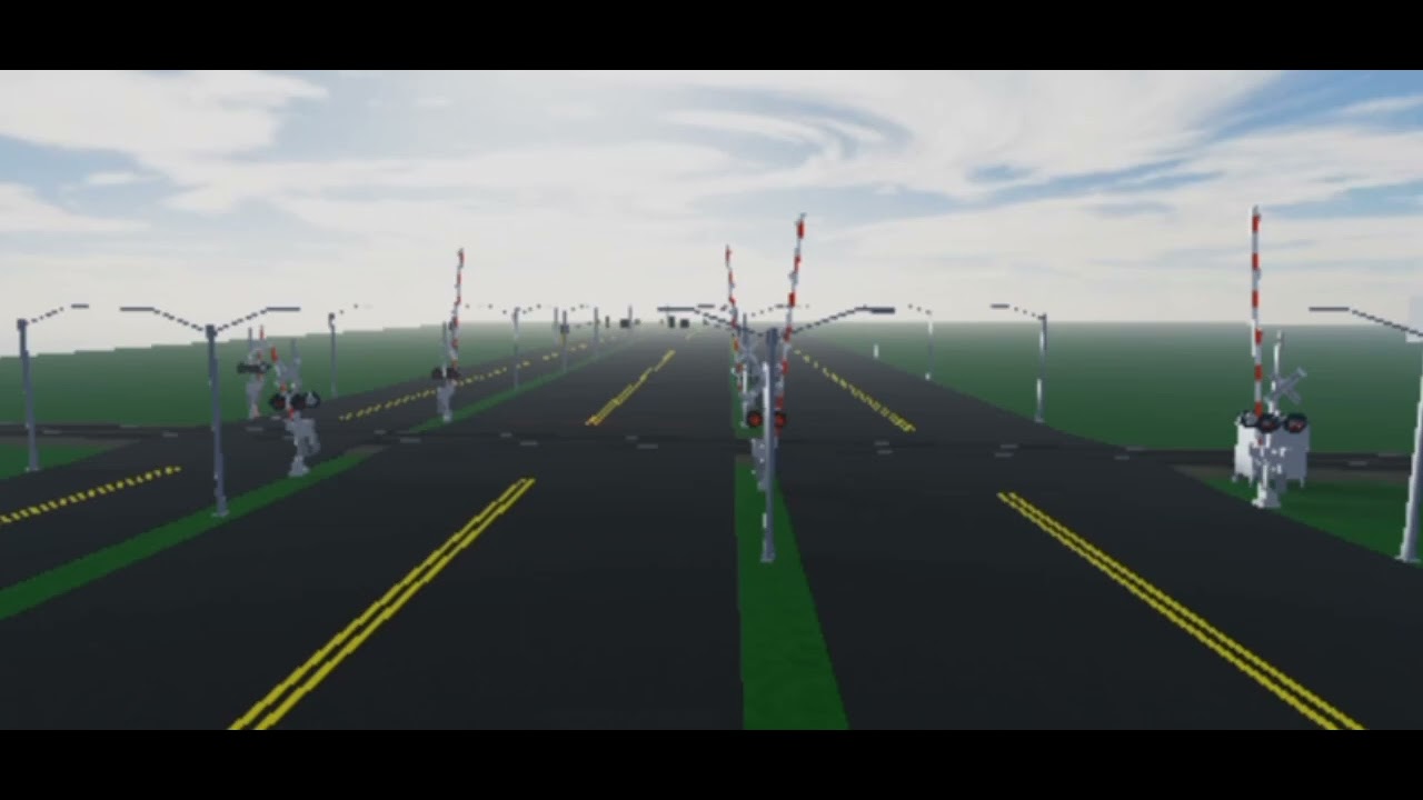build a railroad crossing X [Roblox] with bike lane - YouTube