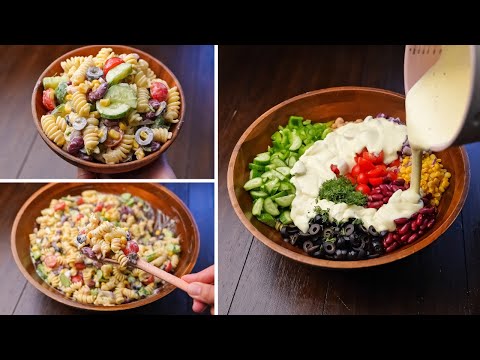 ألذ وأسهل سلطه مكرونه للتجمعات والمناسبات وحتي للانش بوكس طبق صيفي رائع 