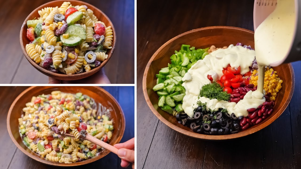 ألذ وأسهل سلطه مكرونه للتجمعات والمناسبات وحتي للانش بوكس طبق صيفي رائع