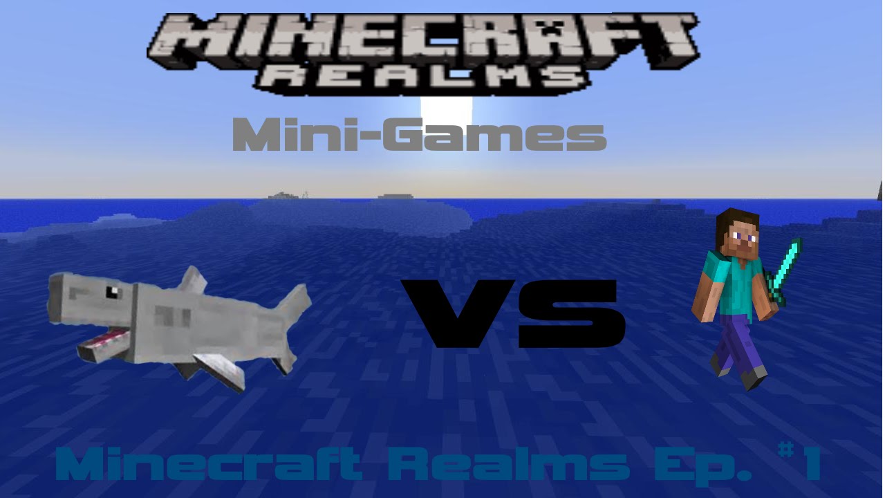 Minecraft Realms Mini game  #1 | Shark VS Steve