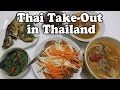 How to Eat Cheap in Thailand. Thai Take-Out Food. Street Food from a Night Market in Thailand Vlog