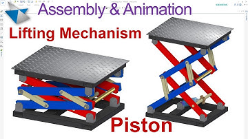 Assembly & Make Animation Table Adjustable Height by Piston (Lifting Mechanism) | Solid Edge Motion