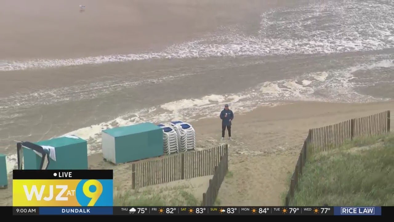 Maryland beaches see high surf, erosion as Hurricane Erin passes offshore