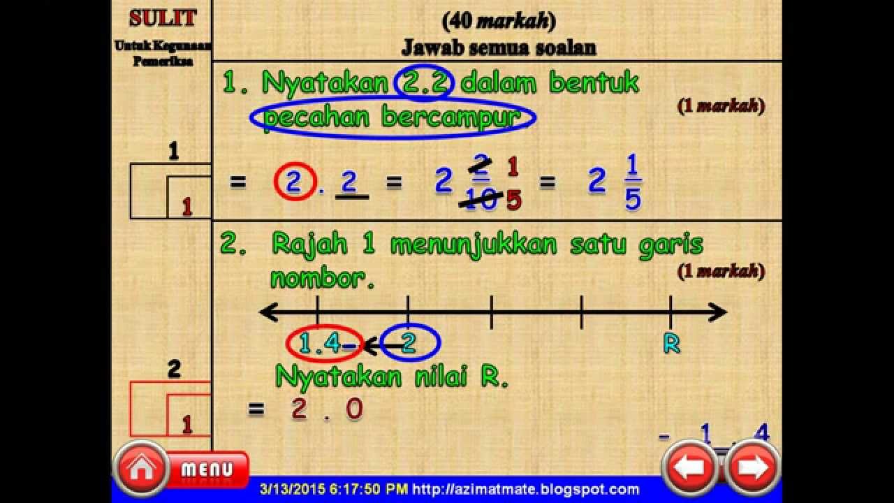 MATEMATIK UPSR : KERTAS 2 2015 - YouTube