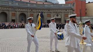 August 2022!! Parade Change Guards | Royal Palace Stockholm Walk 8K HDR