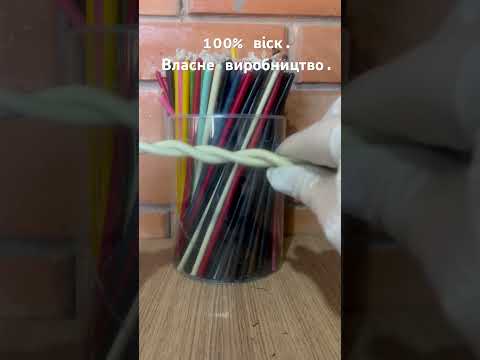 Білі воскові свічки. 100% воск. Свічки з білого бджолиного воску., видео 2