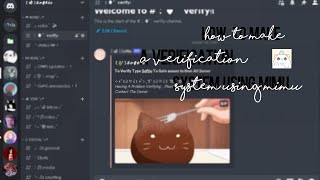 How to make a Verification system using mimu Bot