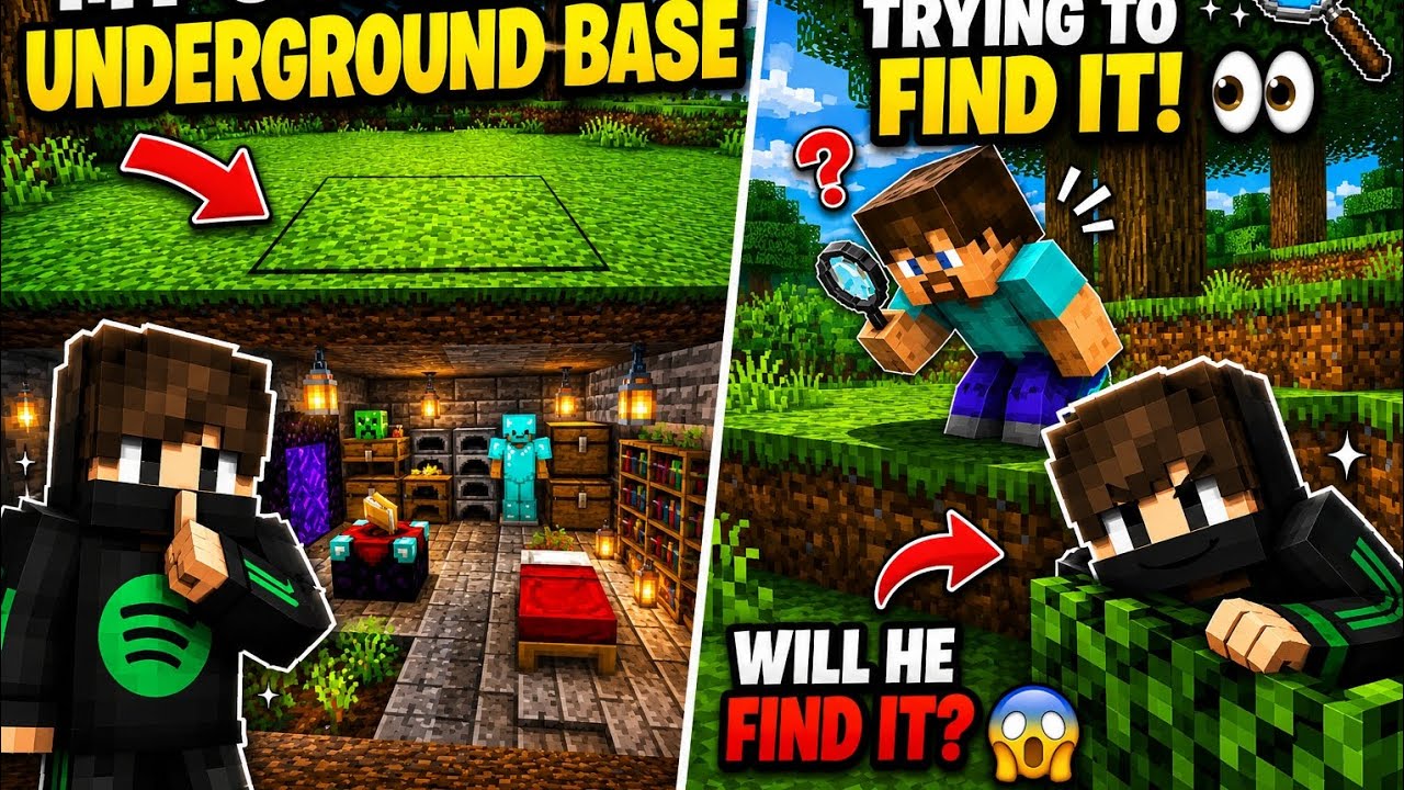 I Built The MOST INSANE Secret Underground Base in Minecraft (He Never ...