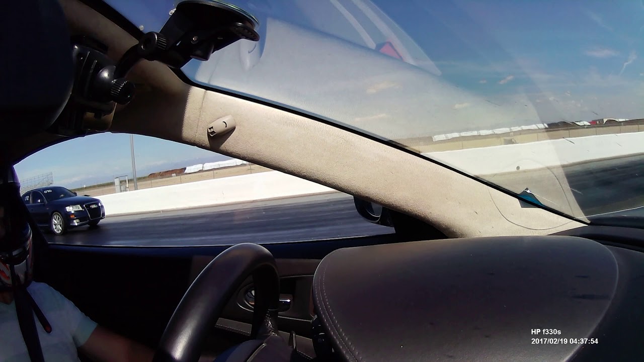 Drag race Jaguar XKR vs audi A6 tuned