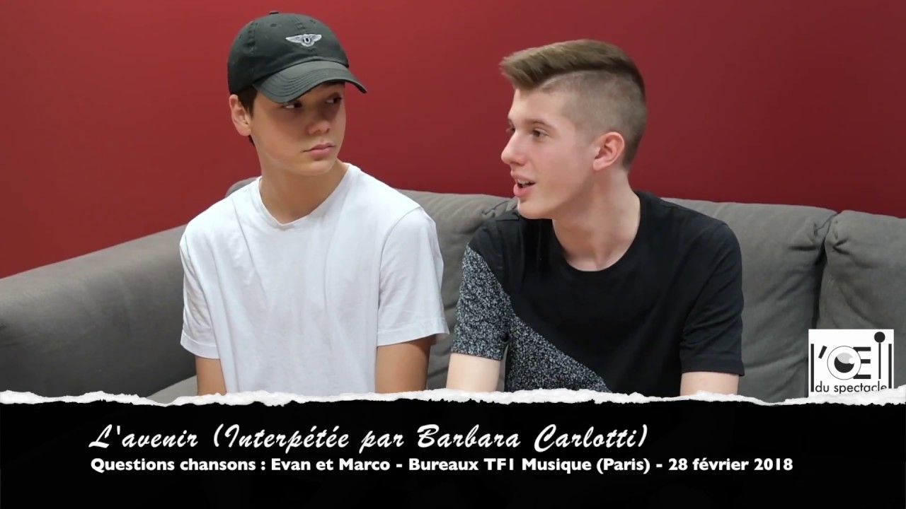 L’Œil du spectacle Interview Evan et Marco - Bureaux TF1 Musique - 28 février 2018