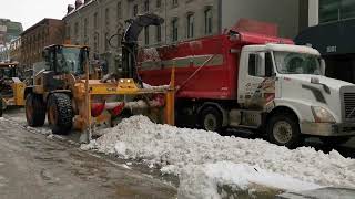 Huge Snow Removal Operation in Ville-Marie, Montreal