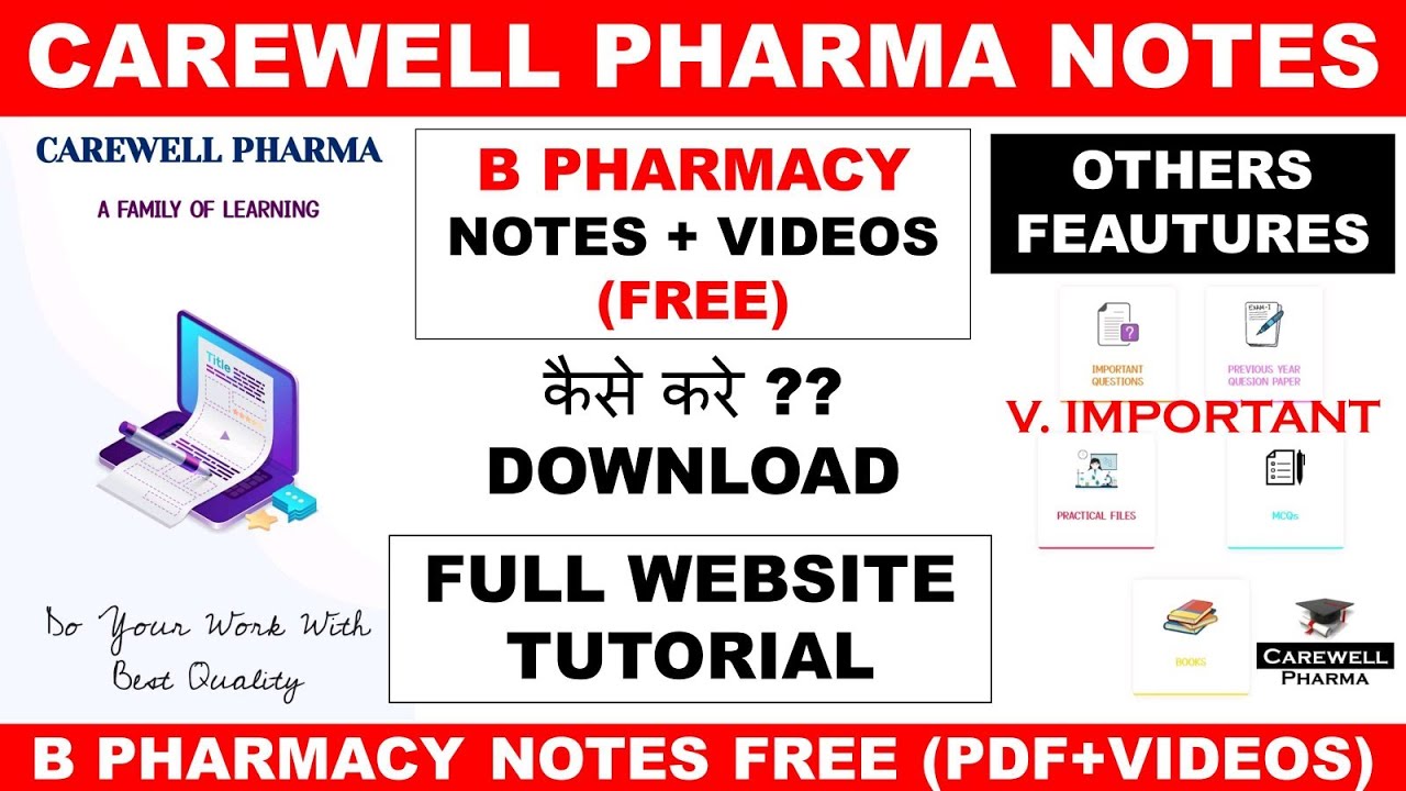 HOW TO DOWNLOAD B PHARMACY NOTES FREE CAREWELL PHARMA NOTES
