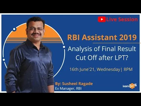 RBI Assistant 2019 | Analysis of Final Result | Cut Off after LPT | By Susheel Ragade