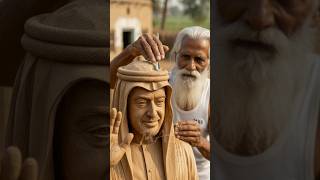 OMG 😱 Grandfather Making Sheikh Mohammed Sculpture #woodworking #handmadecraft #mohammad #sculpture